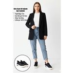 Chris Siyah Cilt Bağcıklı Spor Ayakkabı