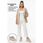 Lulu Bej Cilt Bağcıklı Spor Ayakkabı