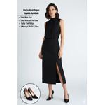 Motya Siyah Rugan Topuklu Ayakkabı