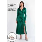 Buant Gümüş Cilt Topuklu Ayakkabı