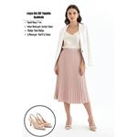 Leyya Bej Cilt Topuklu Ayakkabı