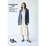 Desniy Mavi Cilt Topuklu Ayakkabı