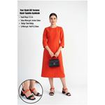 Year Siyah Cilt Turuncu Detaylı Siyah Topuklu Ayakkabı