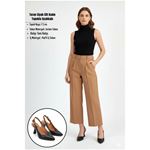 Toran Siyah Cilt Sivri Burun Kadeh Topuk Arkası Açık Kadın Topuklu Ayakkabı