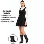 Yior Siyah Cilt Topuklu Bot