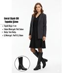 Emrat Siyah Cilt Topuklu Çizme