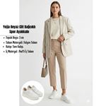 Yejja Beyaz Cilt Bağcıklı Spor Ayakkabı