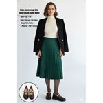 Okira Kahverengi Gold Madalyon Aksesuarlı Kalın Tabanlı Kadın Babet