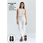 Jake Siyah Hasır Örgülü Lastikli Konforlu Günlük Sandalet