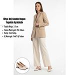 Nitya Bej Baskılı Rugan Topuklu Ayakkabı