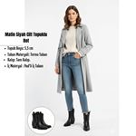 Matin Siyah Cilt Topuklu Bot