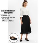 Lossa Siyah Süet Kemerli Babet Ayakkabı