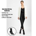 Orjen Siyah Cilt Streç Topuklu Bot