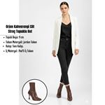 Orjen Kahverengi Cilt Streç Topuklu Bot