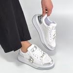 Ceans Beyaz Cilt Bağcıklı Spor Ayakkabı