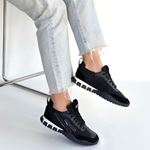 Huer Siyah Nubuk Bağcıklı Spor Ayakkabı