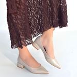 Ferla Bej Rugan Topuklu Ayakkabı