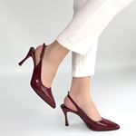 Uster Bordo Rugan Topuklu Ayakkabı