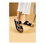 Hertas Siyah Nubuk Tokalı Terlik