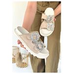 Juana Bej Nubuk Taşlı Terlik