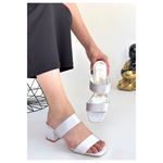 Osper Gri Saten Topuklu Terlik