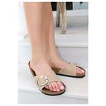 Zooy Bej Nubuk Terlik