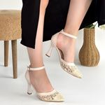 Hejja Bej Cilt Tül Detaylı Topuklu Ayakkabı