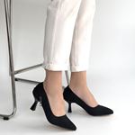 Jedi Siyah Süet Topuklu Ayakkabı