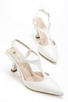 Tula Beyaz Rugan Topuklu Ayakkabı