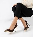 Alis Kahverengi Saten Stiletto Ayakkabı